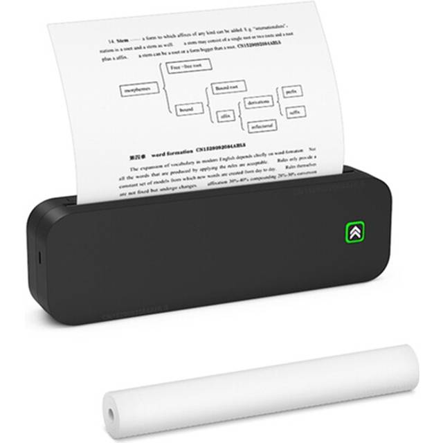Portable Mini A4 Printer No Ink Printing Thermal for Phone PC Tattoo Transfer Black