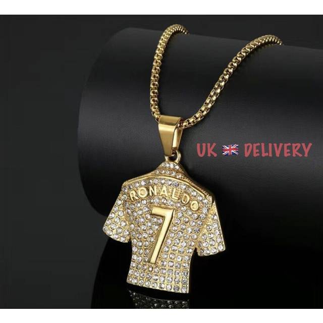 Football Pendant Necklace Chain Silver Sports Soccer Boot Fans Men Boys Kids--
