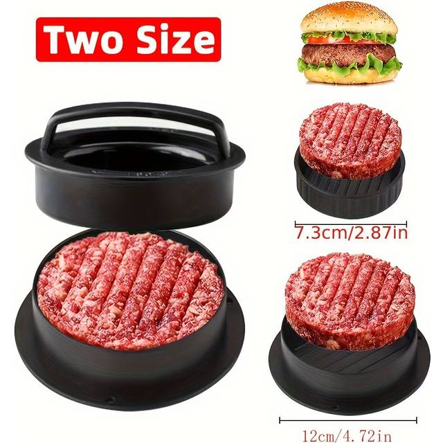 TEMU 6-piece Nonstick Hamburger Press Set - Polypropylene Burger Patty Maker, Ideal For Beef, Cheese & Vegetable Patties - Versatile Kitchen Gadget For Home & Outdoor Cooking