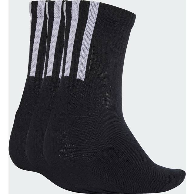 adidas Quarter 3 Back Stripes Socks 3-Pack Black/ White L (L)