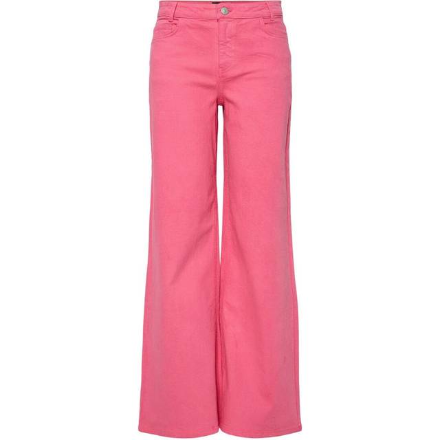 PIECES Pcsvala Mw Wide Denim Jeans |Rosa |31