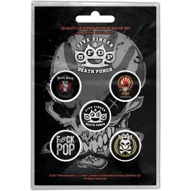 Five Finger Death Punch Logo Badge (Pack of 5)