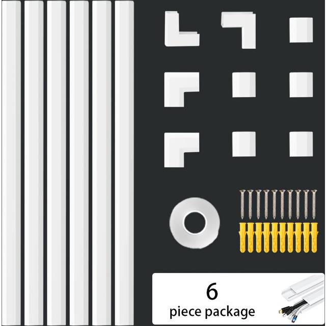 TEMU Hidden Wall-mounted Tv Power Cord Concealer: Paintable Cable Cover For Home Office - 40cm (15.7in) Length - Plastic Material