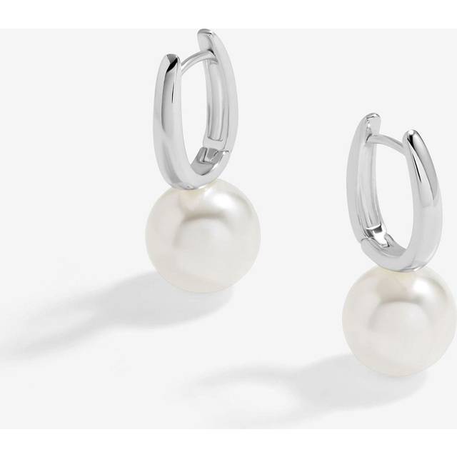 Jon Richard Silver Plated Hoop Pearl Earrings, Silver, Women - Ilver