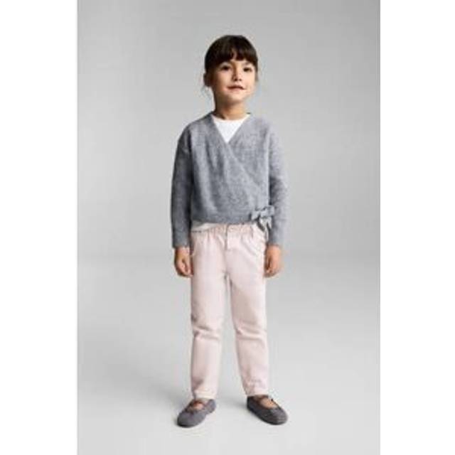 Mango Kids' Elasticated Waist Paperbag Jeans, Pink