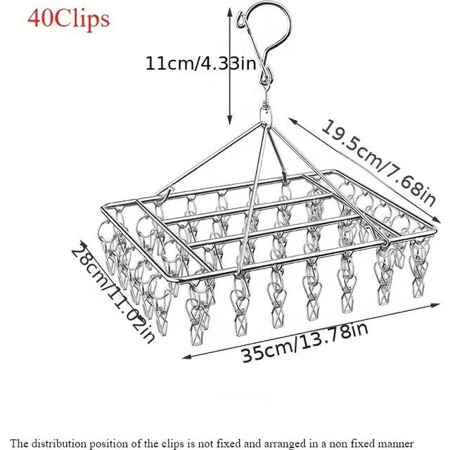 TEMU Stainless Steel Windbreaker Rack Solid Household Sock Clip Drying Rack Balcony Drying Underwear Socks Magic
