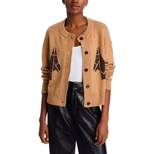 Mavie Wool-Blend Cardigan - CAMEL STABLES - X-Large