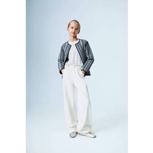 Wideleg jeans with adjustable drawstring ecru - Kids - 7 - MANGO KIDS - Ecru