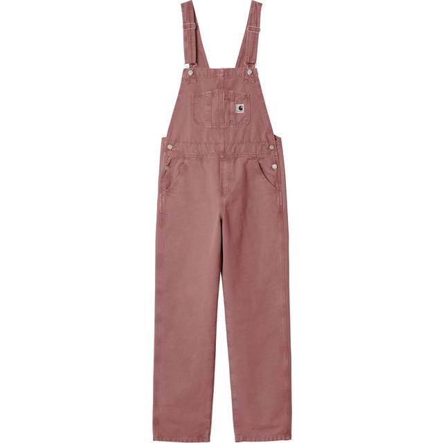 Carhartt WIP - W' Bib Overall Straight Stone Canvas Dusky Pink - Dungarees - pink - L - 100% Cotton,Canvas