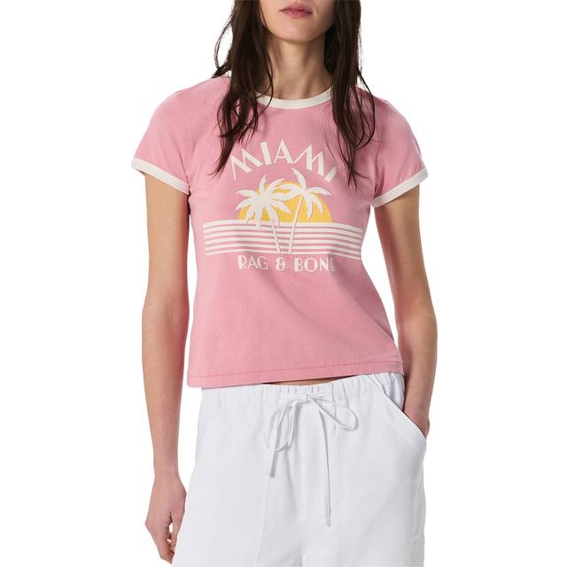Miami Boxy Ringer Tee - BLUSH - X-Small