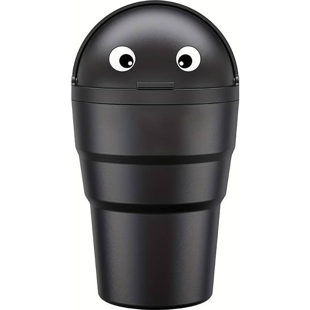 TEMU Adorable And Leak-proof Car Trash Can - Universal Car Organizer Box With Swing Lid, Large Capacity, Pp Material, Suitable For Car Glove Box