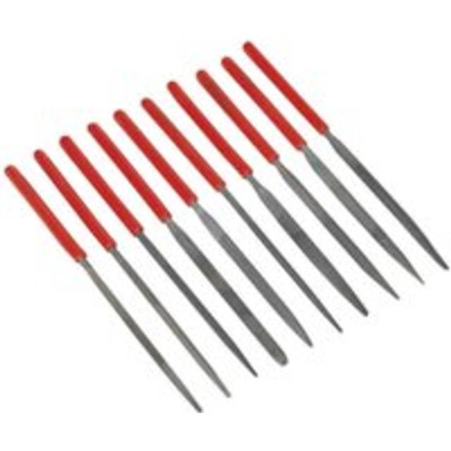 10 Piece 140mm Needle File Set - Vinyl Dipped Handles - Precision Micro Files