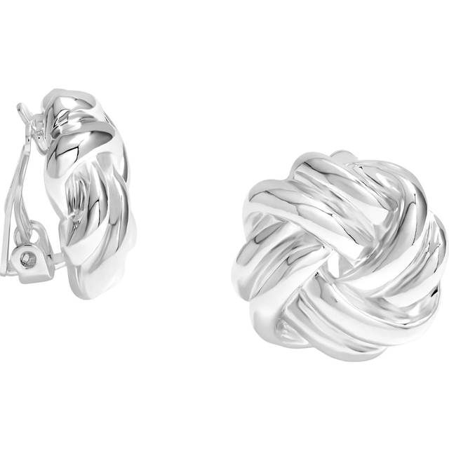 Jon Richard Polished Knot Clip Earrings