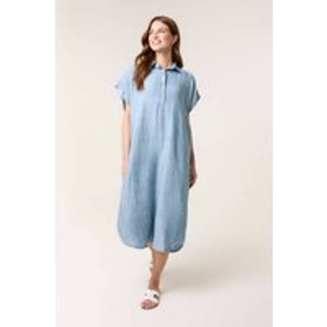 Blue Vanilla Denim Side Pocket Shirt Dress - one size