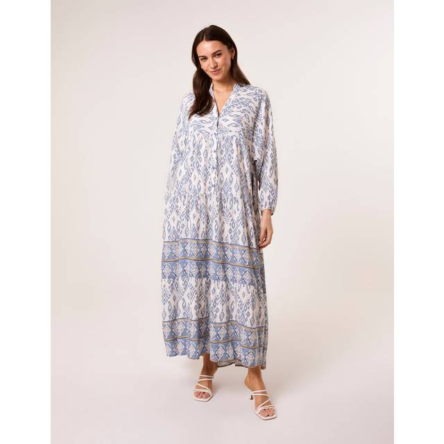 Blue Vanilla Blue Aztec Long Sleeve Maxi Dress - one size