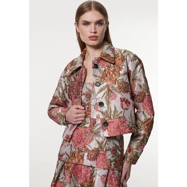 Petite Jacquard Tailored Jacket - Floral