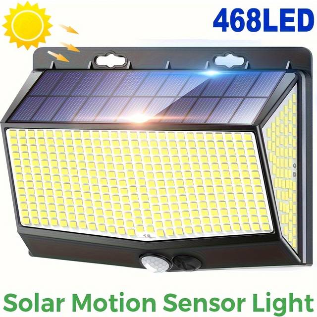 TEMU 2/1pc 210 Led Split Solar Security Wall Light - Motion Sensor Wall Light With 3 Lighting , Wall Light Dusk To Dawn For Patio, Garage, Front Door Garden, Garage, Yard, Solar Powered