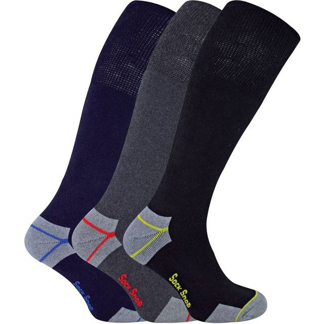 (6-11 UK, Black) Sock Snob - Mens Long Knee High Work Socks