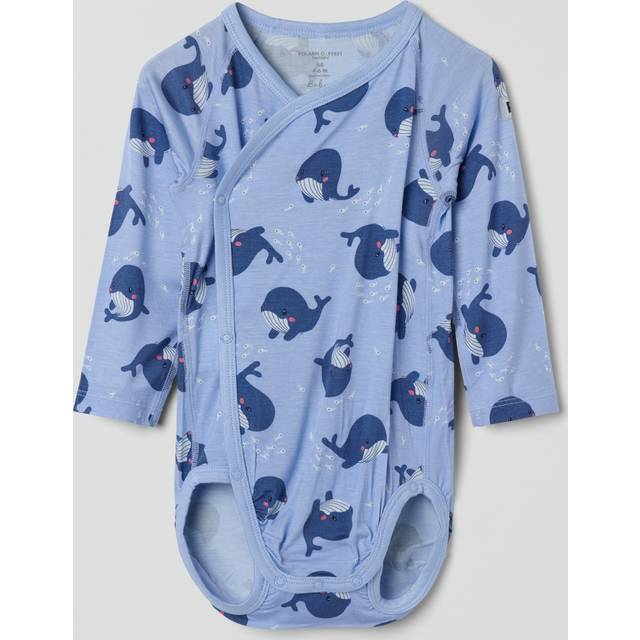 Whale Print Wraparound Babygrow - 1-2m x 56