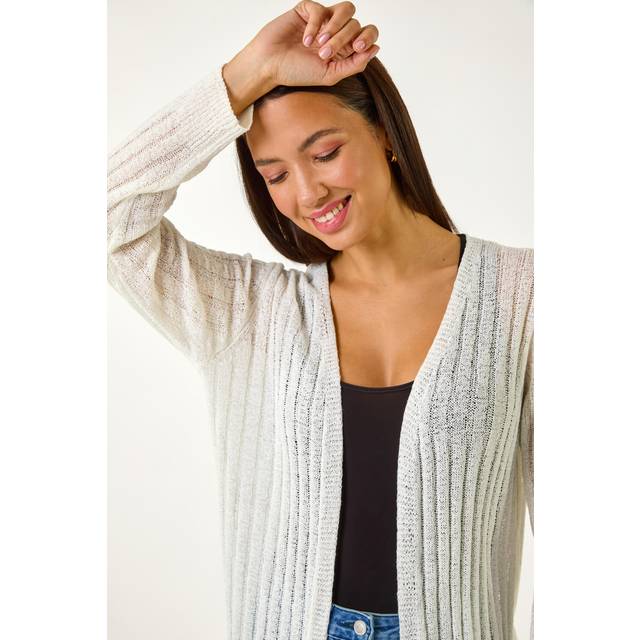 Roman Ivory Longline Lightweight Knit Cardigan - Size 10