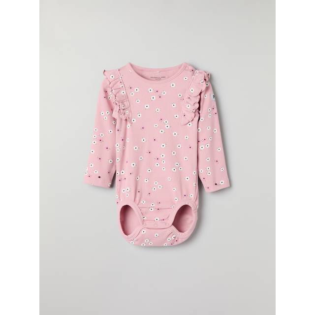 Ribbad body med volanger blommig