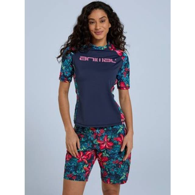 Animal women's lucie rash vest long sleeve swim wear upf 50 protection