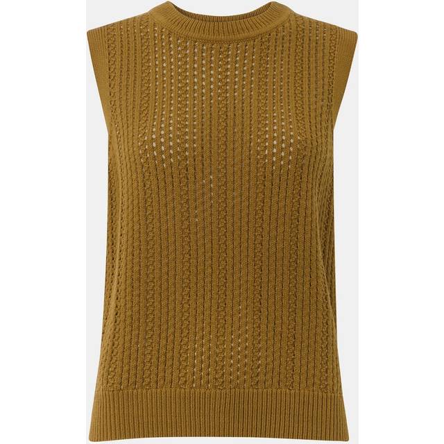 Whistles Pointelle Knitted Tank - Medium, Olive