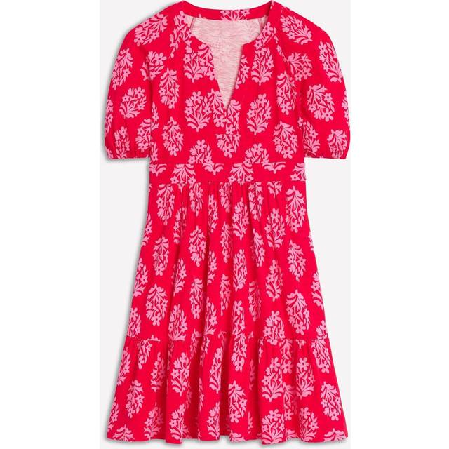 Boden Piper Floral Jersey Dress, Red/Multi