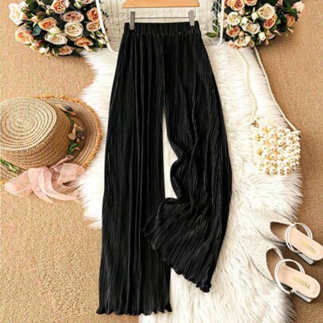 SHEIN Women&#39;s Solid Color Pleated Straight Leg Pants, Standard Size