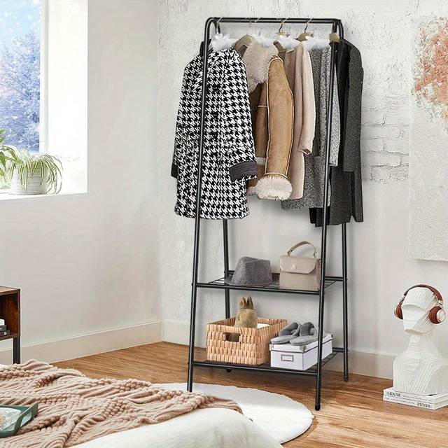 TEMU Heavy Metal Clothes Hanging Garment Display Stand Storage