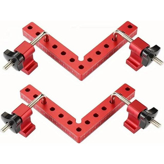 TEMU 140mm 90 Degree Positioning Squares Right Angle Clamps - Aluminum Alloy Fixing Clip Woodworking Corner Clamping Square Tool, Clamps For Woodworking