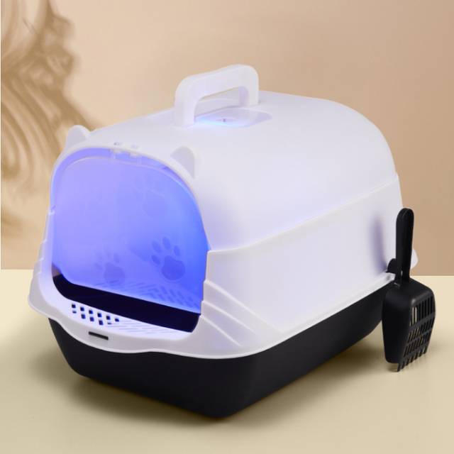 TEMU Black Large Cat Litter Box Large Cat Pan Drawer Anti-splashing Cat Potty Tray