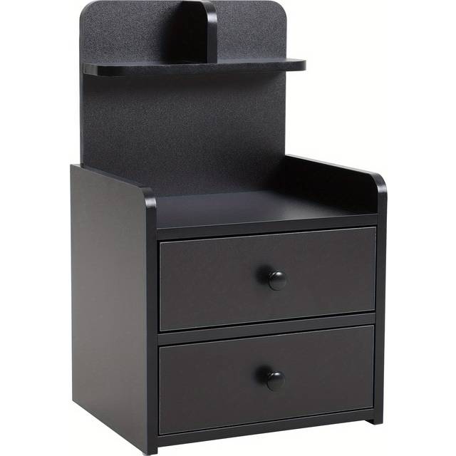 TEMU 1 , Nightstand 2 Drawers, Freestanding Bed Side Table, Storage , Side Table Bookcase, Bedroom Furniture, Mdf Wood, For , Bedroom, , 36.5*29.8*60.5cm