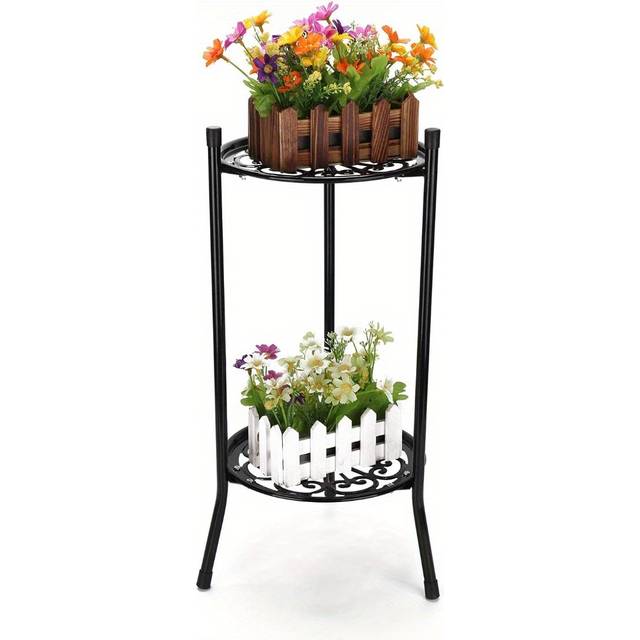 TEMU Plant Stand Indoor 2 Tier Metal Tall Plant Holder Flower Pot Rack For Home Outdoor Garden