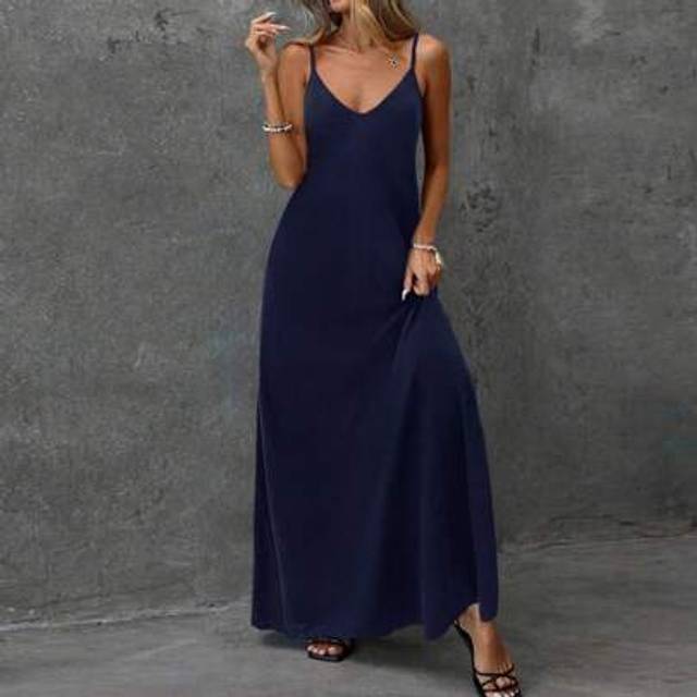 Luneh Women&#39;s Casual Loose Fit Strap Long Dress, Suitable For Summer,Summer Dresses For Women
