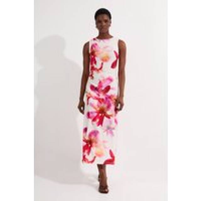 Petite Abstract Floral Printed Jersey Crepe Maxi Dress