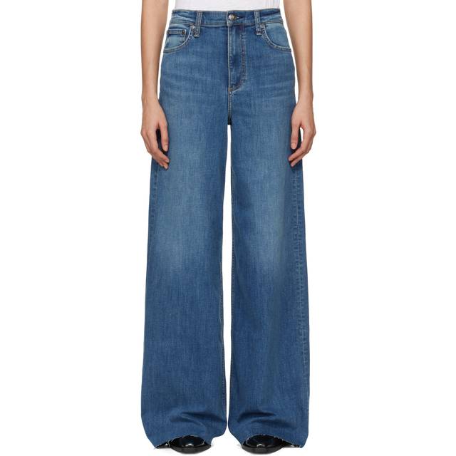 rag & bone Blue 'The Sofie' High-Rise Ultra Wide Jeans - willow - WAIST US 29