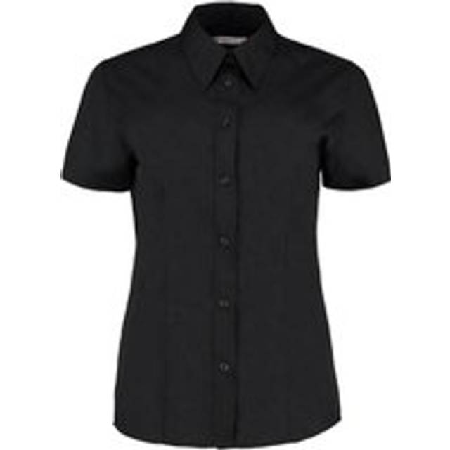 (10 UK, Black) Kustom Kit Womens/Ladies Workforce Short-Sleeved Blouse