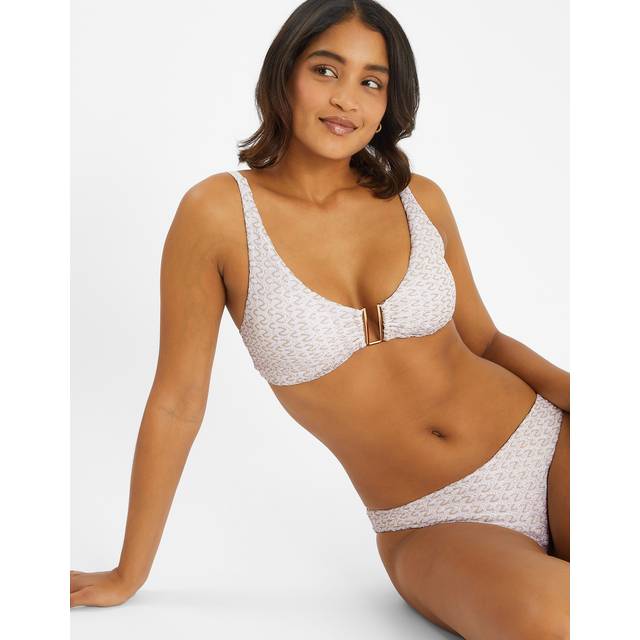 Accessorize Zig Zag Crochet Bikini Top, Gold