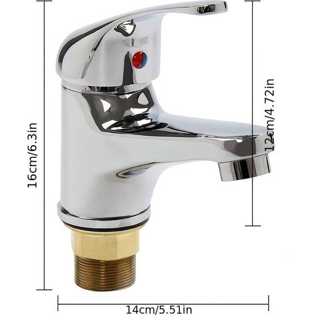 TEMU Basin Mixer Tap Basin Sink Mono Bathroom + Fixings + Waste New