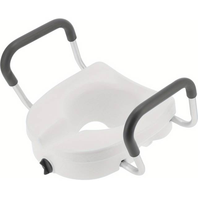 TEMU Raised Toilet Seat With Handles, Toilet Seat Riser For Elderly, Disabled Toilet Seat Riser With Lid, Elevated Toilet Seat For Adults, Toilet Raiser For Elderly Adults