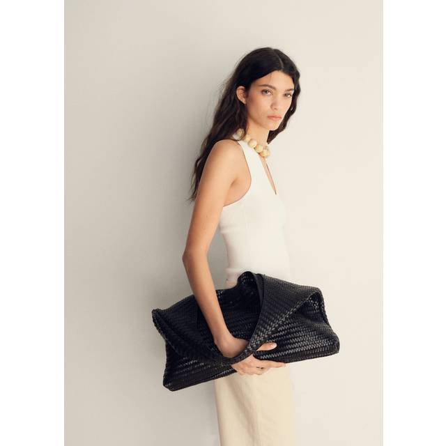 Mango Norma Sleeveless Ribbed Halterneck V Neck Top