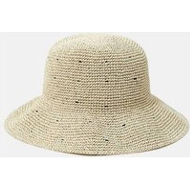 Black Spot Straw Bucket Hat Natural - Accessorize - One Size