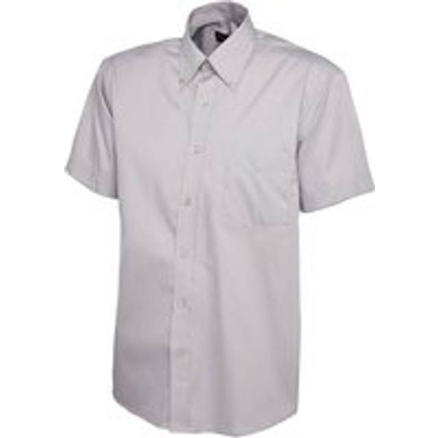 Uneek Mens Pinpoint Oxford Half Sleeve Shirt UC702 Silver Grey 14.5&qu