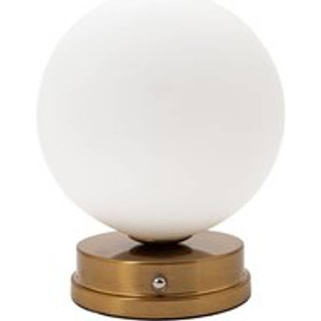 Modern Gold Rechargeable Touch Dimmable Table Lamp with White Glass Globe Shade - One Size