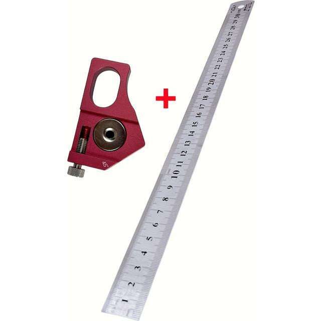 TEMU 1pc Steel Ruler Positioning Block 45/60/90 Degree Angle Scriber Line Marking Gauge Woodworking Square Scribe For Ruler Locator Woodworking Carpentry Scriber Measuring Tools