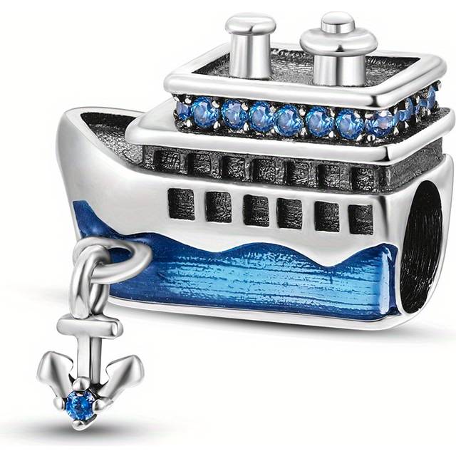 TEMU 925 Sterling Silver Charm For Bracelet Necklace Dangle Charms Ship Beads Beads Pendants Gift For Women Girls