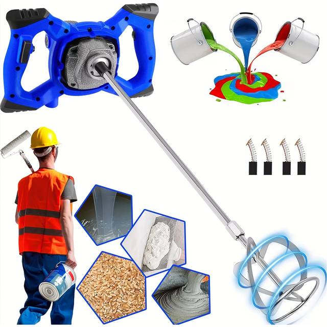TEMU Dayplus 2600w 240v Concrete Mixer Machine , 1700 U/min Plaster Mixer, 6 Speed Adjustable Paint Mixer, M14 Threaded Rod, 2m Power Cable Diy For Cement, Work