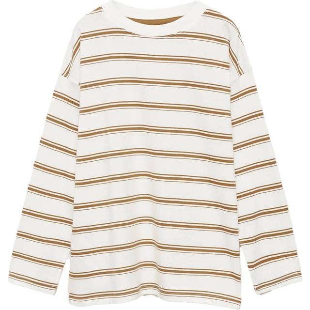 Striped oversized t-shirt ochre - Kids - 7-8 years - MANGO KIDS - Ochre