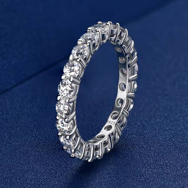 TEMU 1pc 2.2/7 Carat Ring For Women In 925 Silver With Round Cut